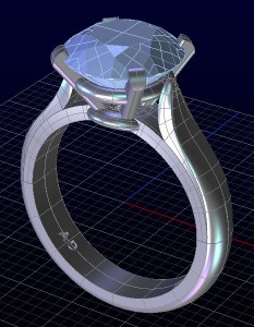 3D Tekening Solitair Ring